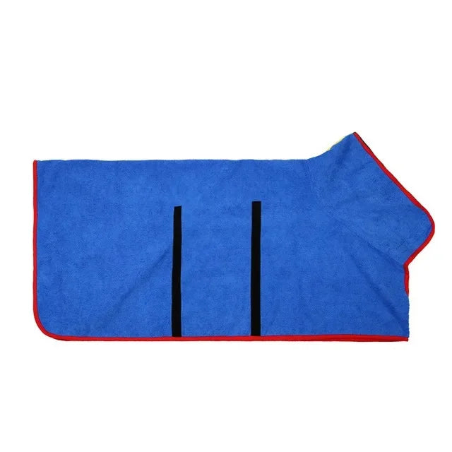Dog Bathrobe Towel Pet Drying Coat Clothes Adjustable Pet Towel