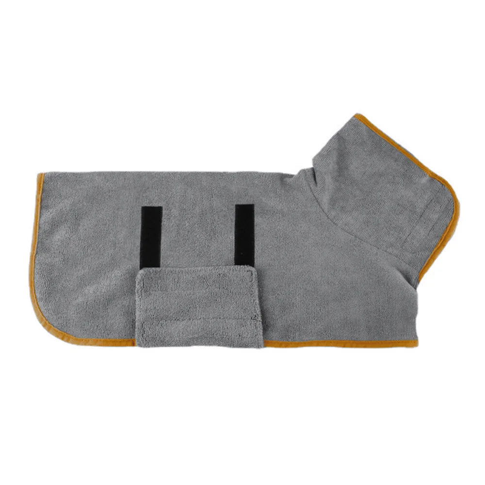 Dog Bathrobe Towel Pet Drying Coat Clothes Adjustable Pet Towel